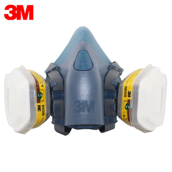 3M 硅胶舒适型半面罩七件套7502+6003酸性及有机气体防毒套装组合7件套定做