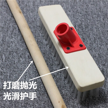 美家生活地板刷长柄硬毛厨房卫生间洗地毯刷地刷子清洁刷瓷砖大号40cm