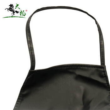 大杨216皮革围裙男女 防水防污耐脏挂脖厨房家务餐厅洗车场工厂皮罩衣 黑色 定制