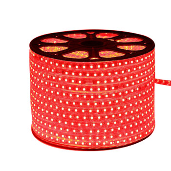 宏建 HJ 超亮led灯带七彩色灯带客厅暗槽220V灯条 超亮5730纯铜升级80灯 白色 一米价 企业定制