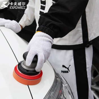 卡夫威尔 羊毛盘 海绵粘盘 圆形抛光轮组套 汽车抛光打蜡美容划痕修复工具电钻角磨机适用 6PCS YM4190