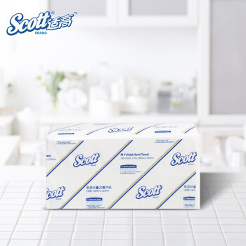 适高（Scott）0465 单层折叠式擦手纸 (225 x 230 毫米x150张/包) x 24包/箱