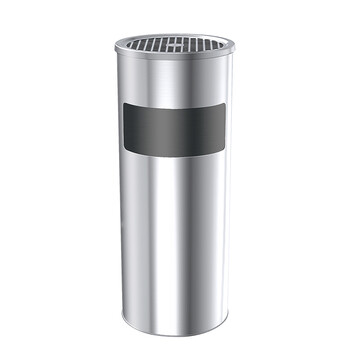 科力邦（Kelibang） 不锈钢垃圾桶 直投圆桶商场用酒店宾馆大堂会所圆形垃圾箱烟灰桶立式果皮箱 KB1021 本色