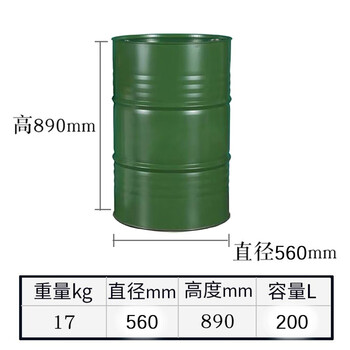 万尊 铁桶200L柴油桶圆形烤漆桶军绿色闭口水桶镀锌桶工业化工铁皮桶