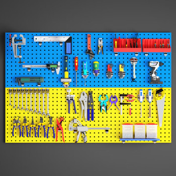 斯铂格 洞洞板 车间五金工具挂板厨房墙上置物架电竞桌面收纳架展示架 90X45cm厚1.2mm BGB-7