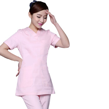 劳保佳 店铺技师服 耐高温工作服 手术室隔离衣短袖 女蓝色 XXL 可定制