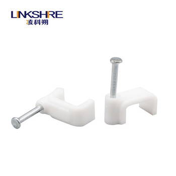 凌科朔(LINKSHIRE)钢钉线卡线钉子网线钉子6 8 10 12mm宽带电话电线卡墙钉线扣固线钉压线卡方形8mm 100只