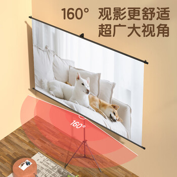 得力（deli）100英寸16:9投影幕布悬挂支架两用投影仪幕布 幕布家用 户外便携 白玻纤4K高清投影适用坚果 极米