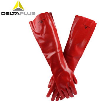 代尔塔（Deltaplus）201601 PVC防化手套加长版60cm 化学加工污染防护10码 1双