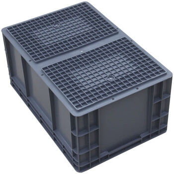 冰禹 BY-1193 EU箱加厚塑料物流箱 欧标汽配周转箱 收纳整理储物箱零件盒 600*400*280灰