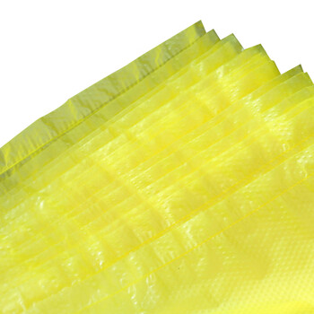 谋福1191 加厚黄色垃圾袋背心式塑料袋黄色废物垃圾袋（ 25升55*60手提式   50只装 ）