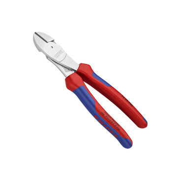 凯尼派克（KNIPEX）74 05 200 省力型斜口钳 镀铬 双色手柄 200mm 切割类工具 钢