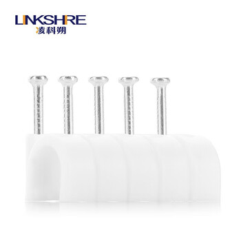 凌科朔(LINKSHIRE)钢钉线卡线钉子网线钉子6 8 10 12mm宽带电话电线卡墙钉线扣固线钉压线卡圆形32mm 25只