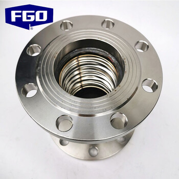 FGO 不锈钢法兰金属波纹编织管 全304 法兰固定+活动 长度300mm 2.5mpa BWG-25P DN100  