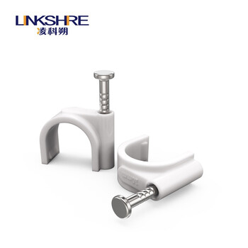 凌科朔(LINKSHIRE)钢钉线卡线钉子网线钉子6 8 10 12mm宽带电话电线卡墙钉线扣固线钉压线卡圆形25mm 100只