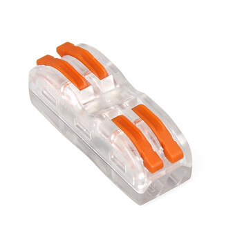 天旭接线端子软硬导线通用快速接线端子按压式分线器2孔二进二出4平方SPL-2透明 10个