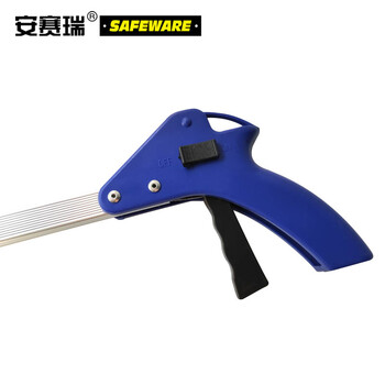 安赛瑞 商用铝合金直杆垃圾夹环卫保洁长柄垃圾钳 铝合金直杆式取物器清洁工具长80cm（5把装）10679