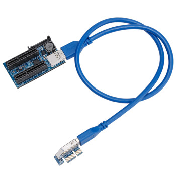 MOGE魔羯 PCIE一分二插槽PCI-E3.0x4扩展转接板延长线可供电 MC2222