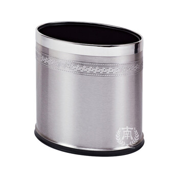 南 GPX-45M 南方椭圆形双层浮雕花房间桶 砂钢回形花 商用酒店宾馆客房不锈钢垃圾桶 房间桶 内桶容量10.33升