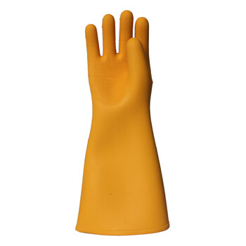 双安35KV绝缘手套高压带电作业胶皮手套劳保防护手套 黄色 40cm*1副