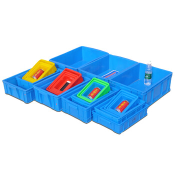 震迪塑料筐长方形物流周转箱螺丝工具盒收纳箱385*250*100