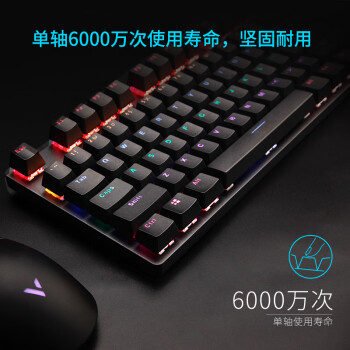 雷柏（Rapoo） V500PRO 有线背光机械键盘 104键全尺寸游戏电竞笔记本电脑多媒体办公吃鸡全键无冲键盘 茶轴