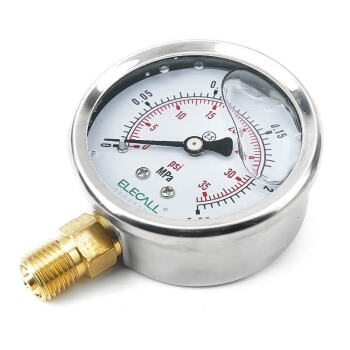 伊莱科（ELECALL）耐震压力表 充油气压表液压表油压表自来水压力表径向真空压力表 YTN-60 0-1.6MPA 