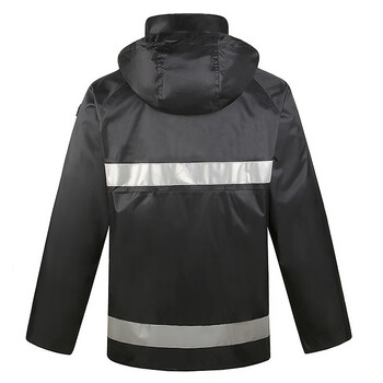 者也 反光雨衣套装 分体雨衣雨裤 防水男女加肥加大雨衣骑行黑色 3XL码【适合身高180-185】034