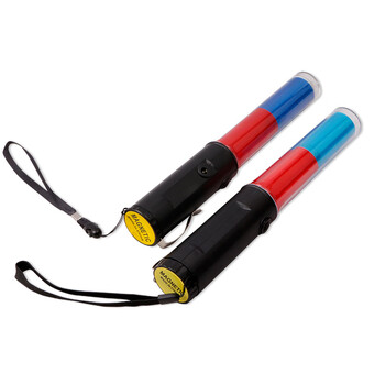慎固 交通安全指挥棒荧光棒交通疏散警示装电池LED发光棒车载应急棒 红蓝闪烁充电款