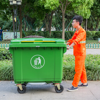 庄太太【1200L灰色】升环卫户外垃圾桶带盖大号挂车分类垃圾桶大型室外工业垃圾桶垃圾车