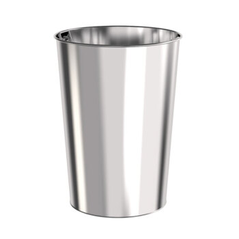 海斯迪克 HK-8010 圆形不锈钢垃圾桶 带内桶室内商场垃圾桶 翻盖港式桶 不锈钢本色25*61cm