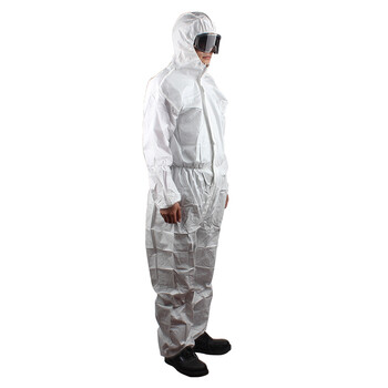 雷克兰 AMN428E 麦克斯 带帽 连体防护服防尘喷漆防化身体防护服 白 XL