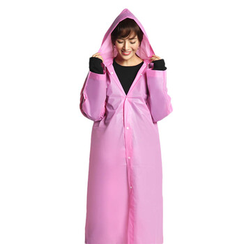 劳保佳 连帽大褂式雨衣 男女通用轻便EVA材质户外长款大褂式雨衣 蓝色