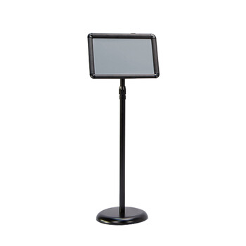 稳斯坦 WST152 立牌指示牌 不锈钢广告牌 铝合金展牌 伸缩展示牌 海报架 银色A4直角