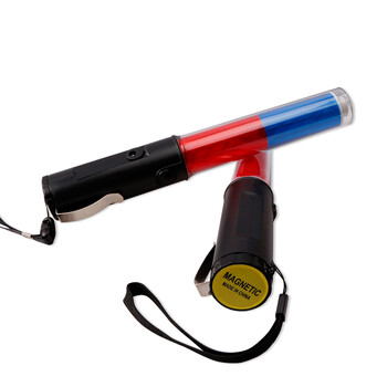 慎固 交通安全指挥棒荧光棒交通疏散警示装电池LED发光棒车载应急棒 红蓝闪烁充电款