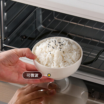 洁雅杰陶瓷碗中式白瓷小碗家用4.5英寸米饭碗喝汤碗面碗套装10只装