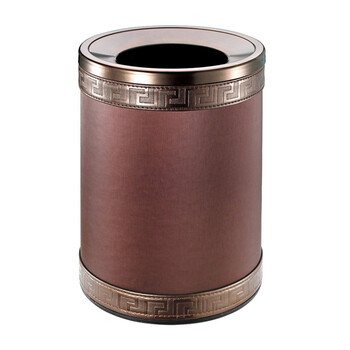 南 GPX-45QX-846 套皮房间桶 啡雨细纹 商用酒店宾馆客房套皮垃圾桶 房间桶 果皮桶 内桶容量9.4升