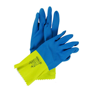 代尔塔/DELTAPLUS 201330 双色乳胶手套 洗碗 清洁 卫生手套  8.5码 12副/打 企业专享