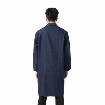劳保佳 加厚牛仔布大褂 秋冬工作搬运服 长袖大褂劳保服 1件装