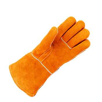 威仕盾（WESTUN）G-0392 35CM牛二层皮防火线电焊手套 橙红色 L码 1副