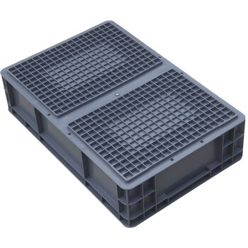 冰禹 BY-1193 EU箱加厚塑料物流箱 欧标汽配周转箱 收纳整理储物箱零件盒 600*400*148灰