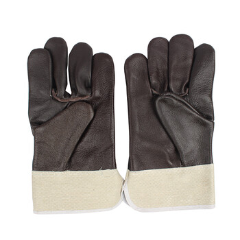 固安捷 牛仔布一层分掌手套电焊焊接机械耐磨防滑防护劳保手套 12副起定 花 均码