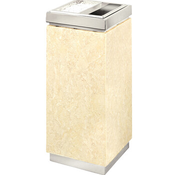 南 GPX-7B01 金盖座地南方烟灰桶 垃圾桶公用不锈钢垃圾箱果皮桶 镜钢 内桶容量16升