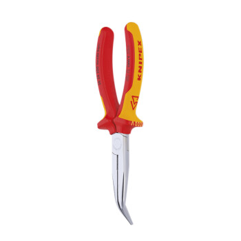 凯尼派克（KNIPEX）26 26 200 1000V绝缘尖嘴钳 镀铬 绝缘双色手柄 40°弯头 切割类工具 钢