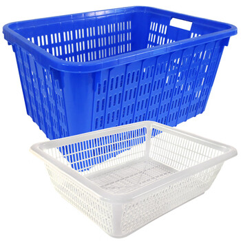 兰诗(LAUTEE)5# 周转箩加厚塑料周转筐储物箩零件收纳运输货筐 白色475*375*145