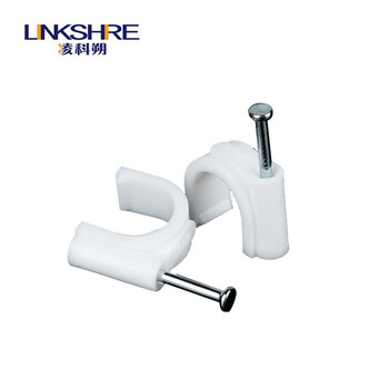 凌科朔(LINKSHIRE)钢钉线卡线钉子网线钉子6 8 10 12mm宽带电话电线卡墙钉线扣固线钉压线卡圆形7mm 100只