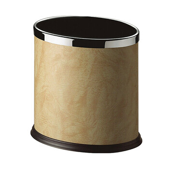 南 GPX-43B 南方固定钢圈包米黄色人造皮单层椭圆垃圾桶 容量10升（2个起订） 商用客房垃圾桶  果皮桶