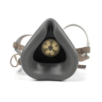 地球 7100 防毒面罩硅胶面罩防毒半面具单滤罐半面具可防护有机蒸气 灰 均码