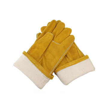 威仕盾（WESTUN）G-0393 35CM牛二层皮防火线电焊手套 金黄色 XL码 1副