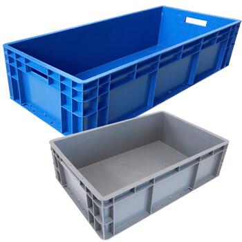 兰诗（LAUTEE）EU64175物流箱 大号长方形周转箱仓储快递收纳箱 灰色600*400*175